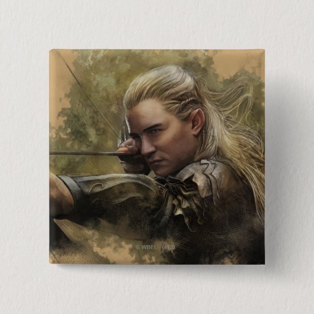 LEGOLAS GREENLEAF™ Sketch 15 Cm Square Badge (Front)