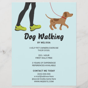 Legs And A Cute Brown Dog - Dog Walking Business Flyer