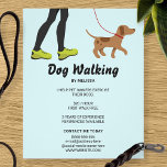Legs And A Cute Brown Dog - Dog Walking Business Flyer<br><div class="desc">Promote your dog walking business with the help of this cute design by Destei. The illustration features woman's legs that are walking forward. She is wearing black leggings and green sneakers. There is also a cute little brown dog who is wearing a red collar and a leash. The background colour...</div>