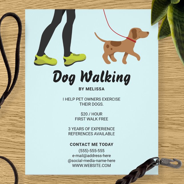 Legs And A Cute Brown Dog - Dog Walking Business Flyer (Creator Uploaded)