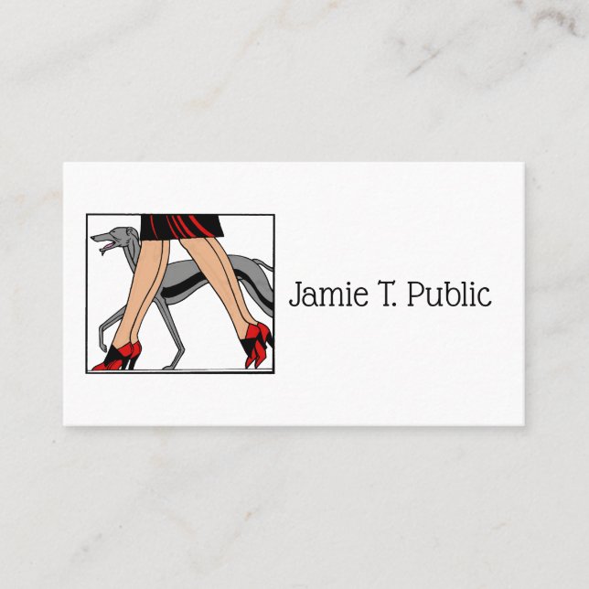 Legs Art Deco Women Greyhound Whippet Dog R Business Card (Front)