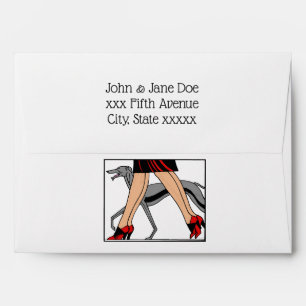 Legs Art Deco Women Greyhound Whippet Dog R Envelope
