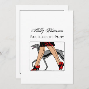 Legs Art Deco Women Greyhound Whippet Dog R Invitation