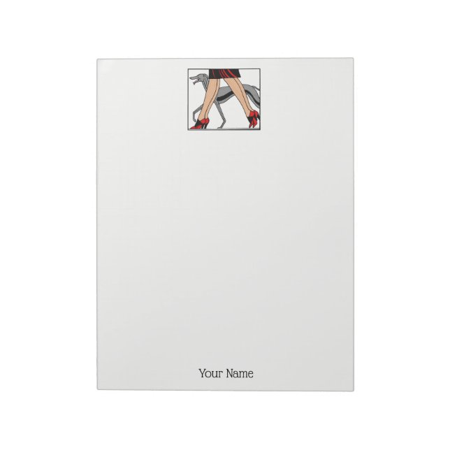 Legs Art Deco Women Greyhound Whippet Dog R Notepad (Rotated)