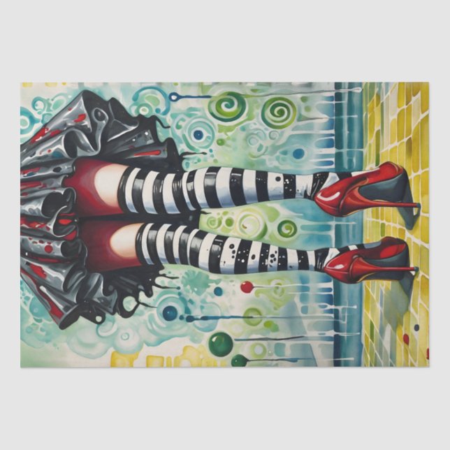 Legs for Days Red High Heels Decoupage Tissue Paper (Front)