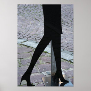 Legs Silhouette at the Corner Poster