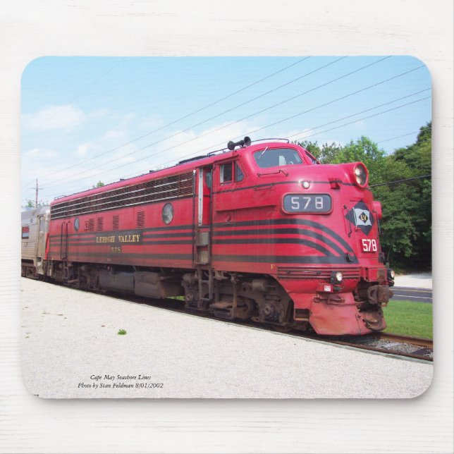 Lehigh Valley Railroad F-7A #578 at Cape May N. J. Mouse Pad (Front)