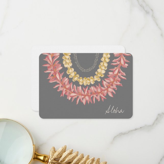 Lei Day - Dove, Custom Aloha Card (Front/Back In Situ)