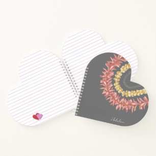 Lei Day - Dove, Personalised Heart Notebook