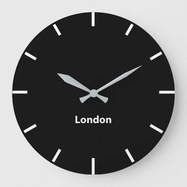 Leicester Black Face Time Zone Newsroom Wall Large Clock (Front)