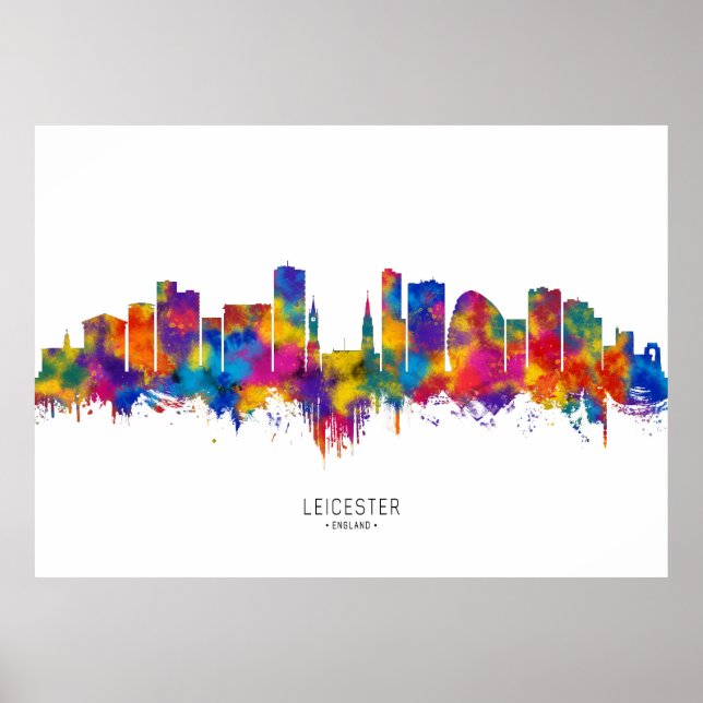 Leicester England Skyline Poster (Front)
