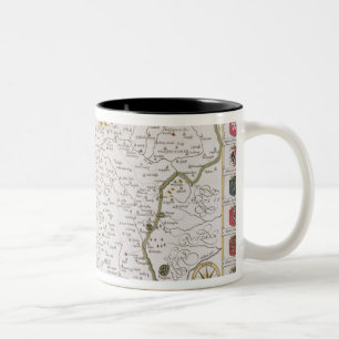 Leicester, engraved by Jodocus Hondius Two-Tone Coffee Mug