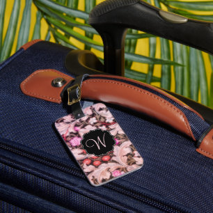Leicester Vintage Floral with Monogram Luggage Tag