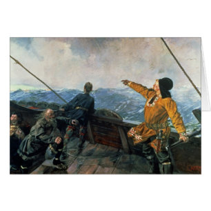 Leif Eriksson  sights land in America, 1893