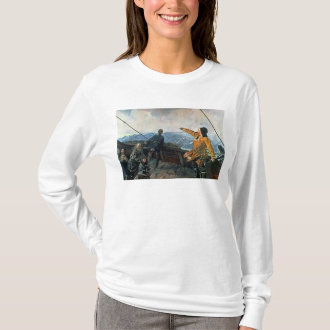Leif Eriksson  sights land in America, 1893 T-Shirt (Front)
