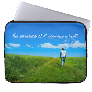 Leigh Hunt Inspirational Quote "Health" Laptop Sleeve