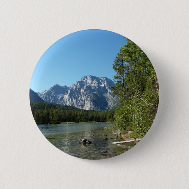 Leigh Lake at Grand Teton National Park 6 Cm Round Badge (Front)