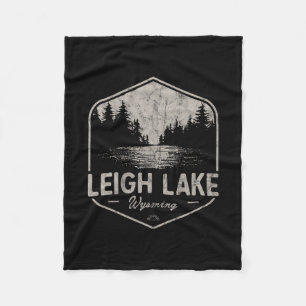 Leigh Lake Wyoming Outdoors Vintage 3 Fleece Blanket