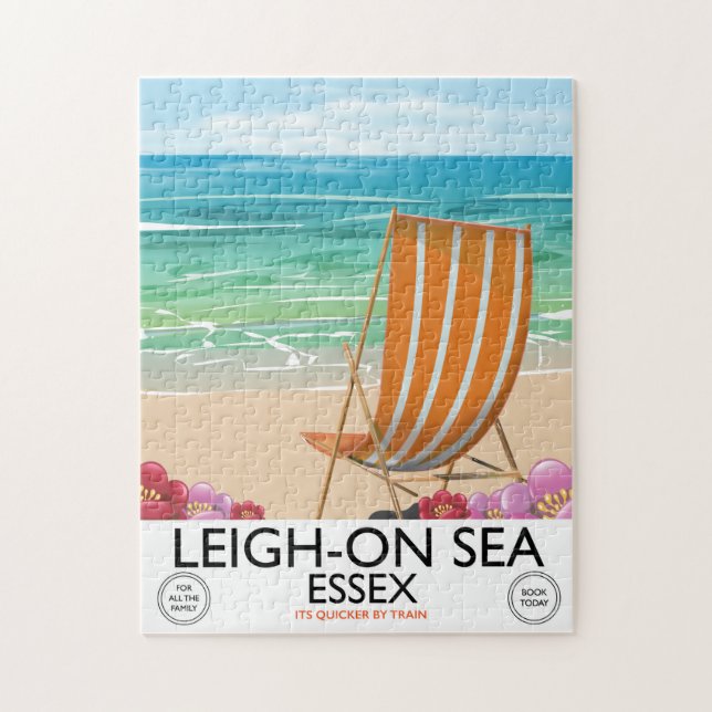 Leigh-on-Sea Essex seaside poster Jigsaw Puzzle (Vertical)