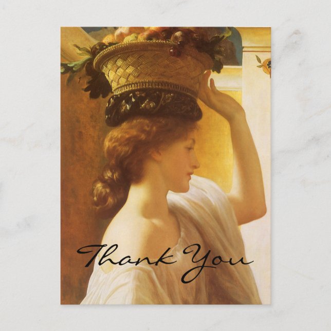 Leighton's Girl With a Basket of Fruit Postcard (Front)