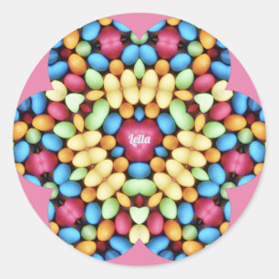 LEILA ~ EASTER EGGS MULTICOLORED ~  CLASSIC ROUND STICKER