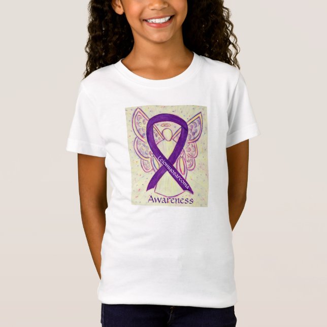 Leiomyosarcoma Awareness Ribbon Angel Shirt (Front)