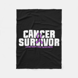 Leiomyosarcoma Cancer Survivor Fighter Awareness Fleece Blanket