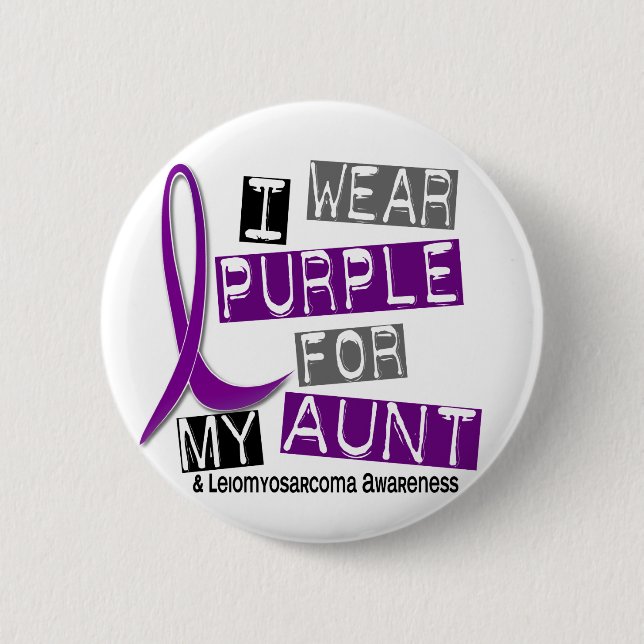 LEIOMYOSARCOMA I Wear Purple For My Aunt 37 6 Cm Round Badge (Front)