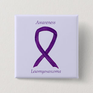 Leiomyosarcoma Purple Awarness Ribbon Custom Pin