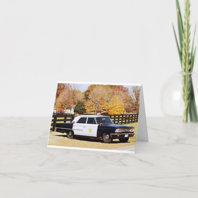 Leipers Fork, TN Police Car Autumn Painting Card (Front)