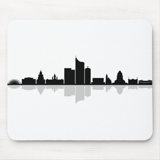 LEIPZIG Deutschland City Skyline Silhouette Mouse Pad (Front)