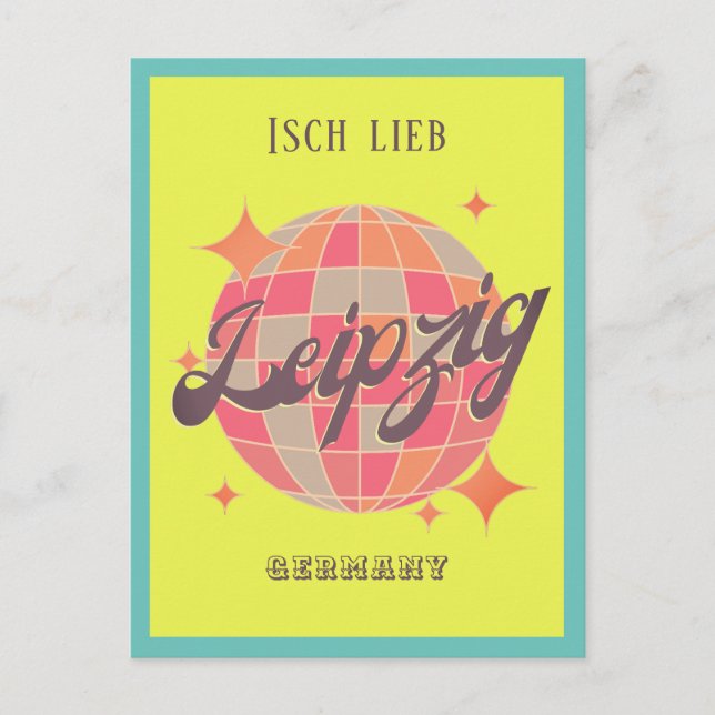 Leipzig Germany colourful yellow decor  Postcard (Front)