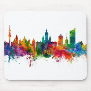 Leipzig Germany Skyline Mouse Pad