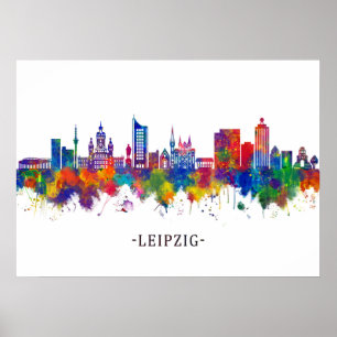 Leipzig Germany Skyline Poster