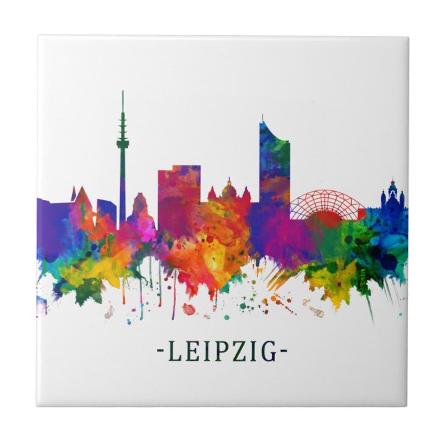Leipzig Germany Skyline Tile (Front)