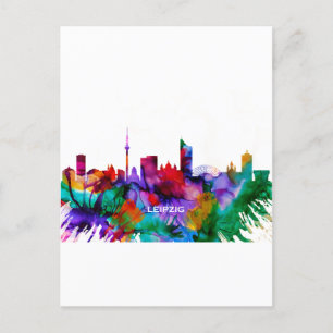 Leipzig Skyline Holiday Postcard