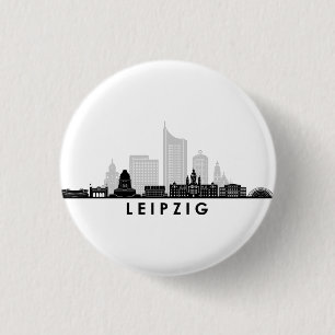 LEIPZIG university Germany City Skyline Silhouette 3 Cm Round Badge