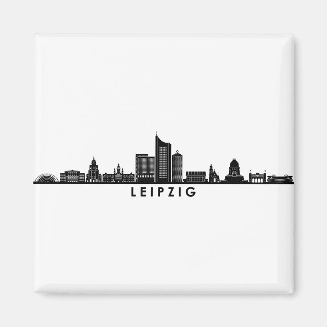 LEIPZIG university Germany City Skyline Silhouette Magnet (Front)