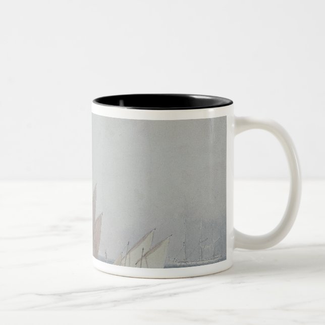 Leith Roads with Shipping, 19th century Two-Tone Coffee Mug (Right)