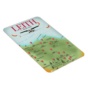 Leith Scotland vintage style map Magnet