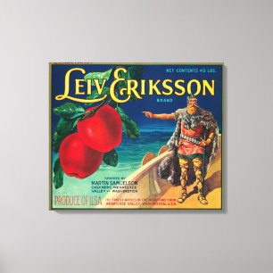 Leiv Eriksson Apple Label - Cashmere, WA Canvas Print