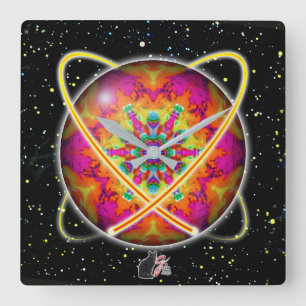 Lektron Orbz Square Wall Clock