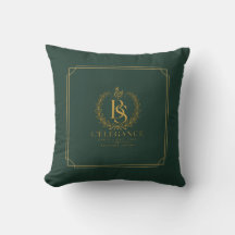 L'Élégance Forest Green & Gold Throw Pillow | Pari