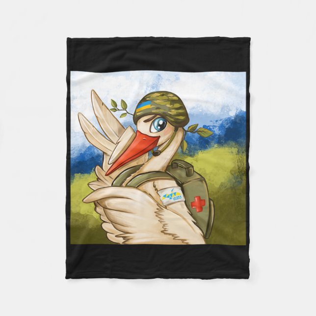 Leleka Ukraine Medic  Fleece Blanket (Front)