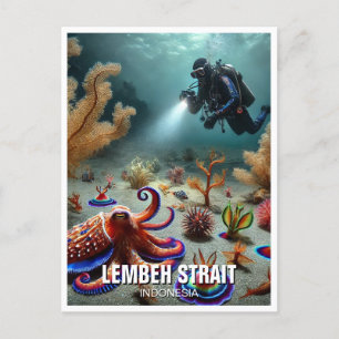 Lembeh Strait Indonesia Scuba Diver Postcard