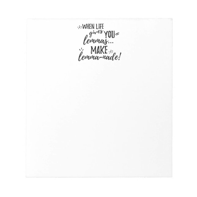 Lemma (Lemonade) Mathematics Linguistics Humour Notepad (Front)