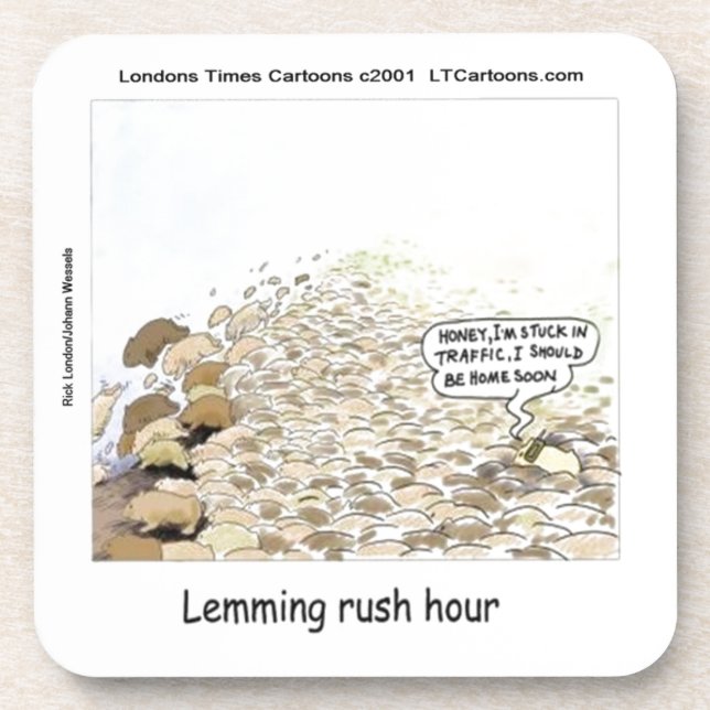 Lemmings Rush Hour Funny Coaster (Front)