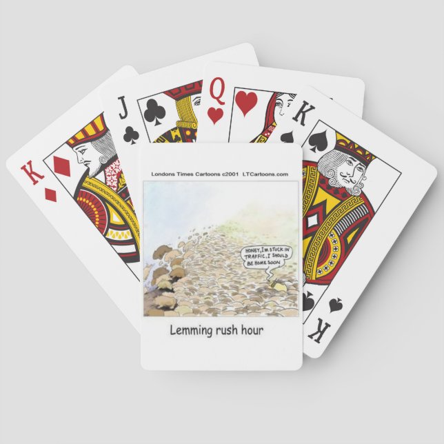 Lemmings Rush Hour Funny Playing Cards (Back)