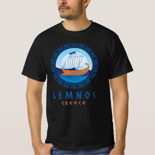 Lemnos, Greece Greek Ship Design Men's T-Shirt