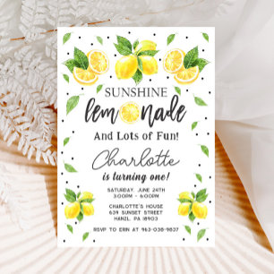 Lemon 1st birthday invitation